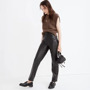 NWT Madewell The Perfect Vintage Straight Jean: Faux Leather Edition